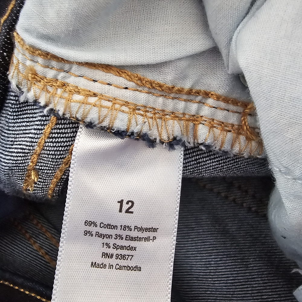 a.n.a Dark Blue Jeggings Split Hem With Snap Buttons Size 12 - Picture 8 of 11